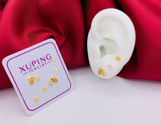 Topo Trio Dorado Bicicleta, circon, clas